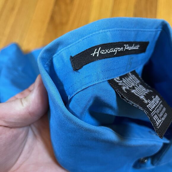 South Pole Short Sleeve Pearl Snap Button Military Y2K Aqua Blue Size XXL - Picture 7 of 7